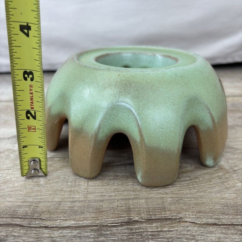 Vtg MCM Frankoma Pottery Warming Stand for Carafe Teapot Plainsman Green 82W EUC - Picture 12 of 12